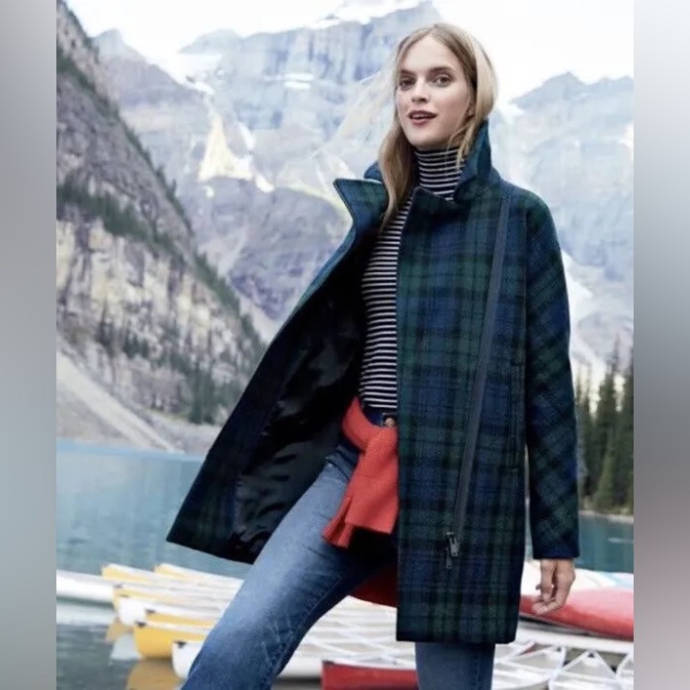 J.Crew Tartan Coat Size 8